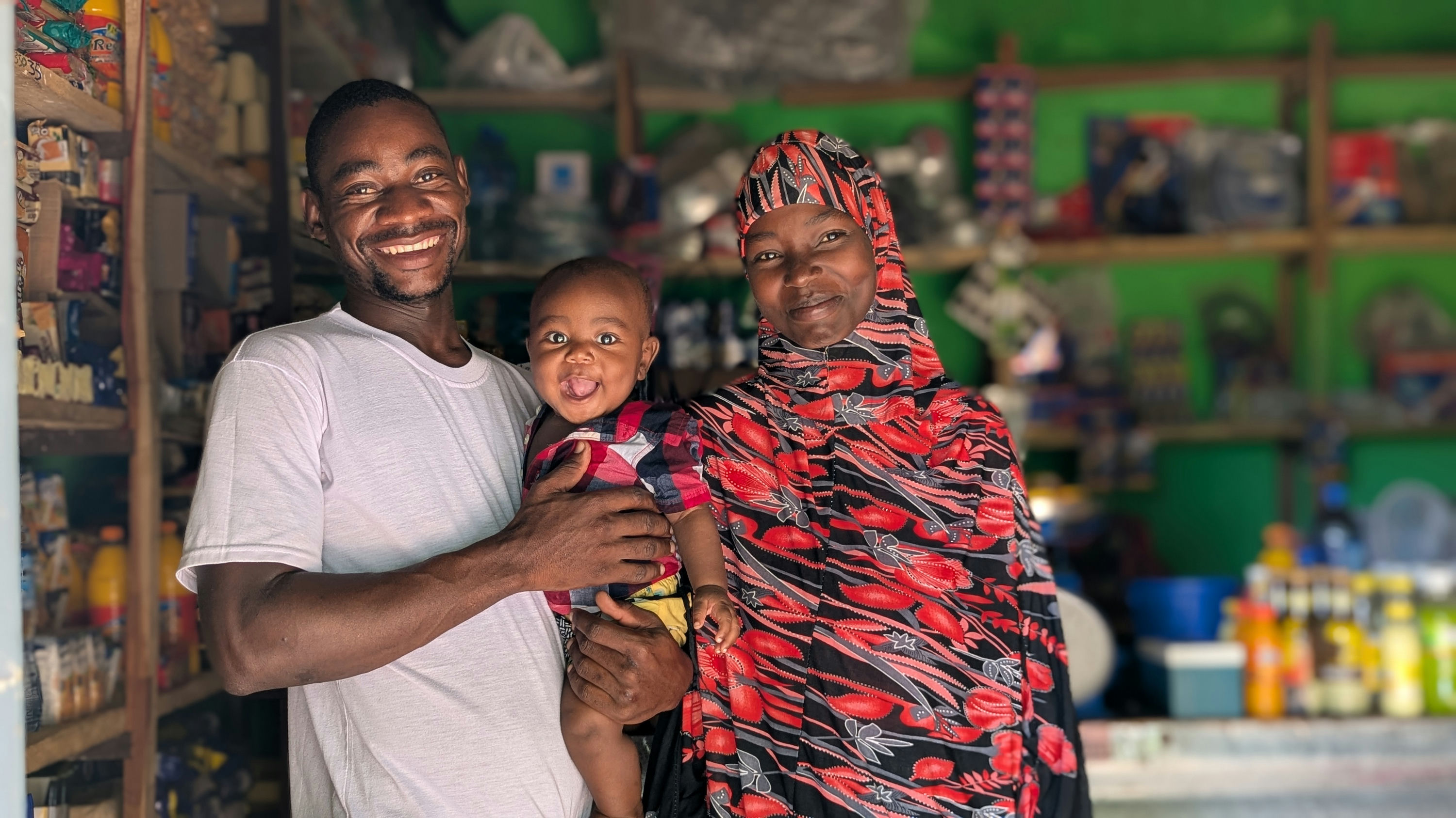 Amina with her family in Mozambique