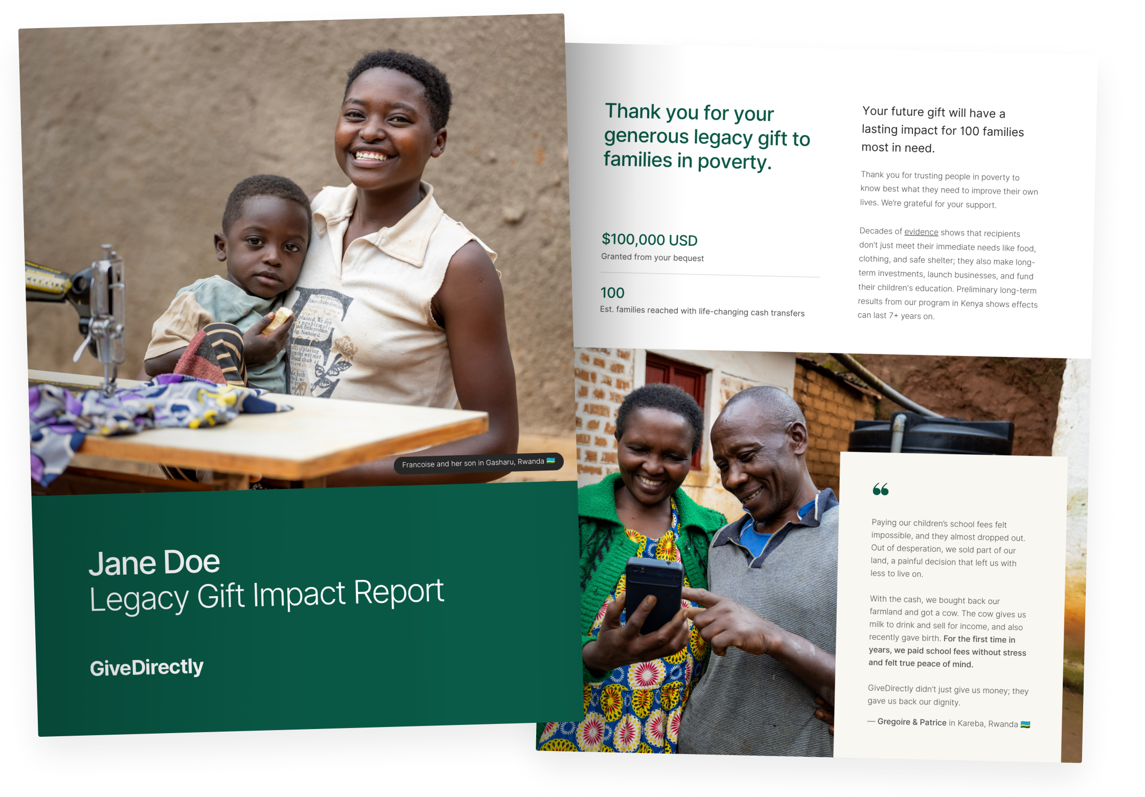 Sample legacy gift impact report
