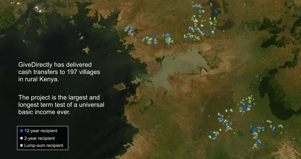 Map of UBI villages in Kenya