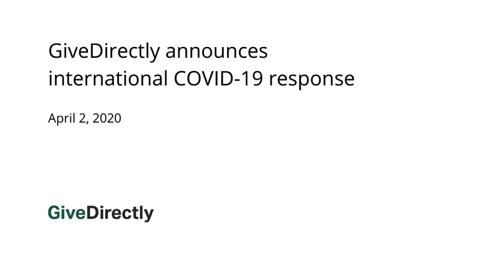 International COVID-19 response now live