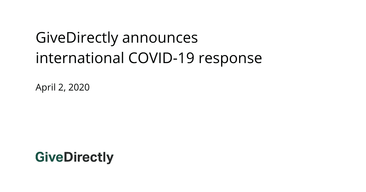 International COVID-19 response now live