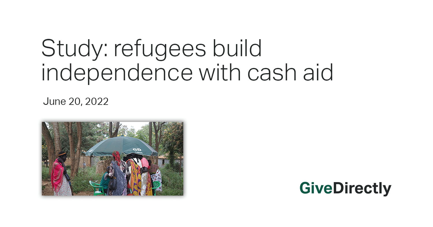 Study: refugees build independence with cash aid