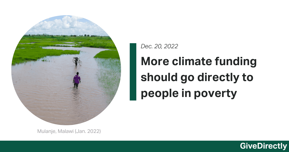 More climate funding should go directly to people in poverty