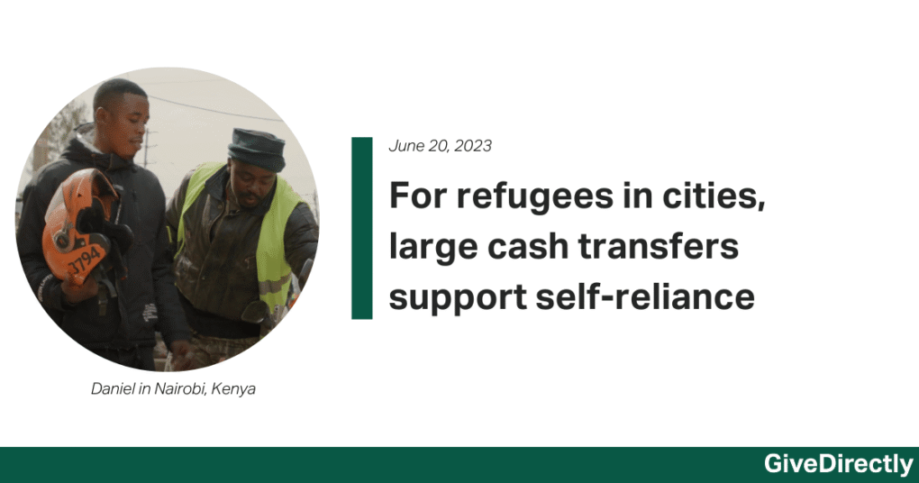 For refugees in cities, large cash transfers support self-reliance