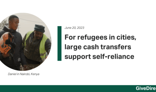 For refugees in cities, large cash transfers support self-reliance