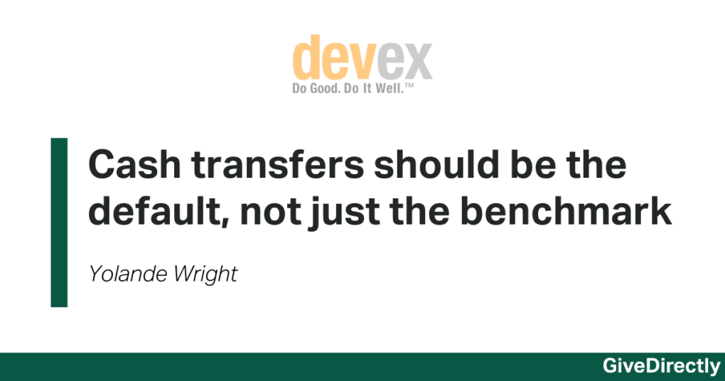 Cash transfers should be the default, not just the benchmark