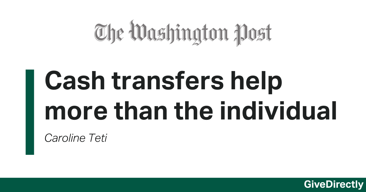 Cash transfers help more than the individual givedirectly