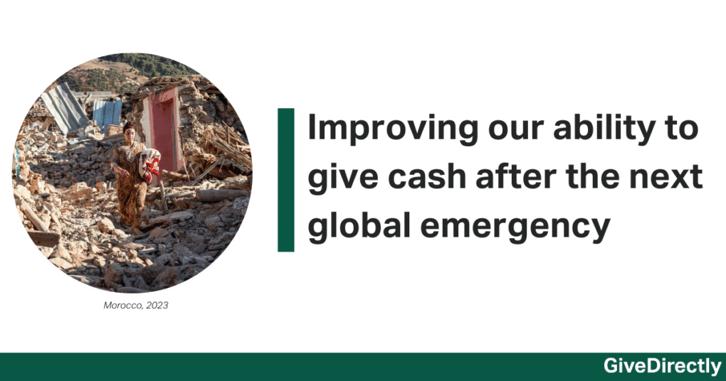 Improving our ability to give cash after the next global emergency