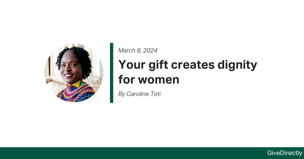 Your gift creates dignity for women