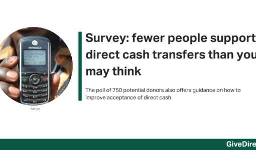 Survey: fewer people support direct cash transfers than you may think