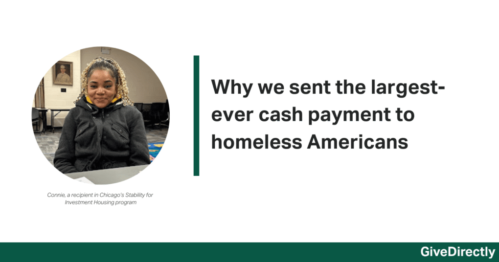 Why we sent the largest-ever cash payment to homeless Americans